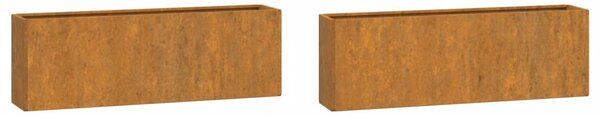 2 db rozsda színű corten acél fali növénytartó 53 x 10 x 17 cm