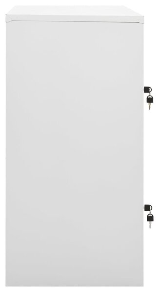 2 db világosszürke acél zárható szekrény 90 x 45 x 92,5 cm