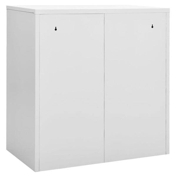 2 db világosszürke acél zárható szekrény 90 x 45 x 92,5 cm