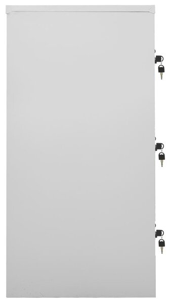 2 db világosszürke-kék acél zárható szekrény 90 x 45 x 92,5 cm