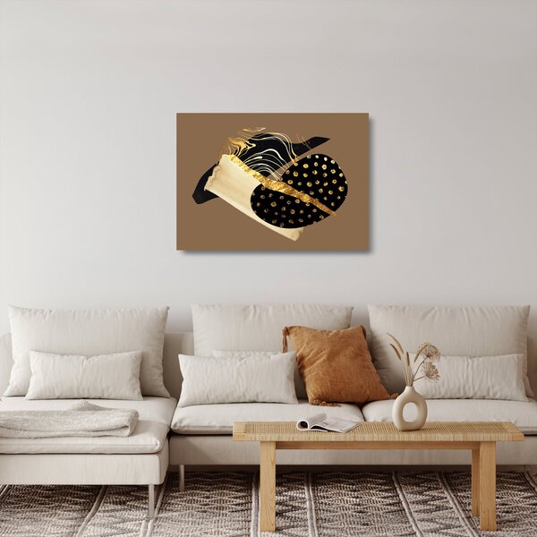 Üveg kép - Absztrakció aranybarna N⁰1 (70x50 cm)