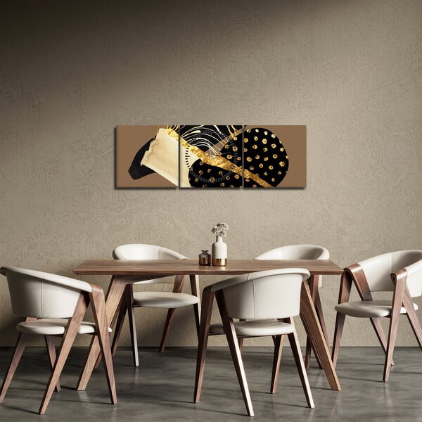 Kép - Absztrakció aranybarna N⁰1 (órával) (90x30 cm)