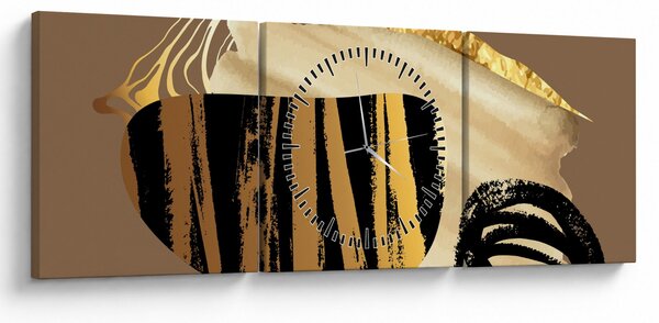 Kép - Absztrakció aranybarna N⁰2 (órával) (90x30 cm)