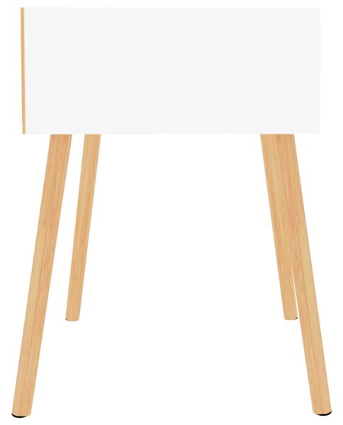 2 db magasfényű fehér szerelt fa éjjeliszekrény 40x40x56 cm