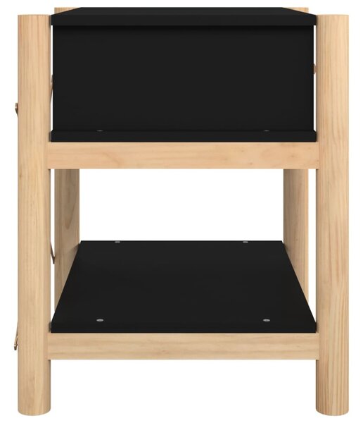 2 db fekete szerelt fa ágy melletti asztal 42 x 38 x 45 cm