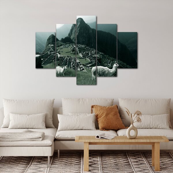 Kép - Lámák a perui Machu Picchunál (150x105 cm)