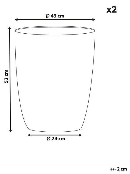 Kétdarabos virágcserép szett CROTON 43 cm Szürke