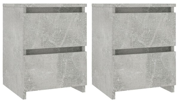 2 db betonszürke szerelt fa éjjeliszekrény 30 x 30 x 40 cm