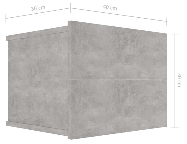 Betonszürke szerelt fa éjjeliszekrény 40 x 30 x 30 cm