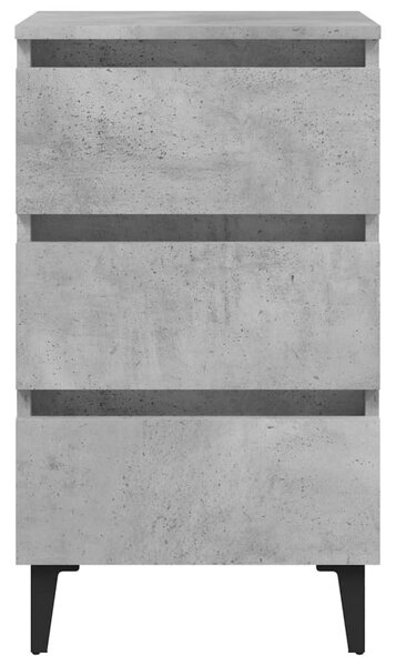 Betonszürke éjjeliszekrény fémlábakkal 40 x 35 x 69 cm