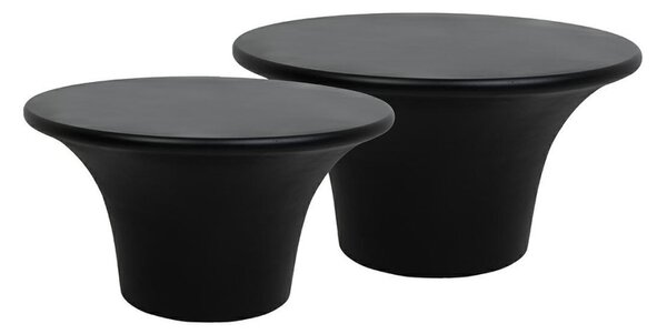 MaMaison Podium Modern MDF Dohányzóasztal Szett Fekete