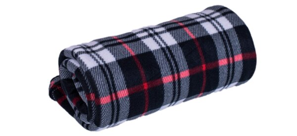 Fleece takaró - Fekete kockás, 150x200 cm