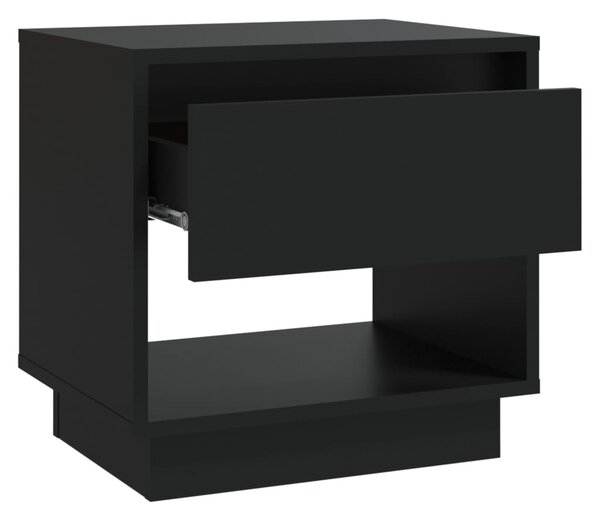 Fekete forgácslap éjjeliszekrény 45 x 34 x 44 cm