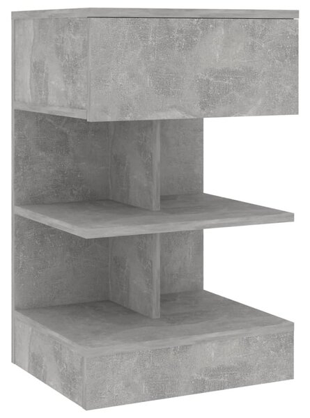Betonszürke szerelt fa éjjeliszekrény 40 x 35 x 65 cm