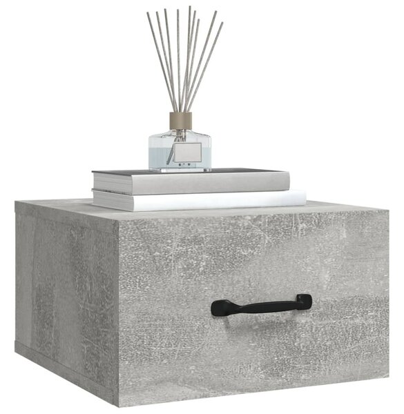 Betonszürke falra szerelhető éjjeliszekrény 35x35x20 cm