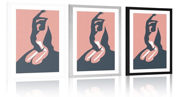 Poszter paszpartuval a női test enyhesége
