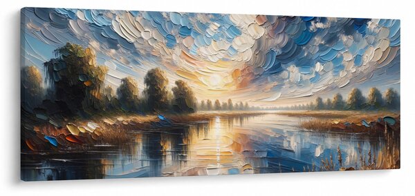 Kép - Napfestmény a víz felett (120x50 cm)