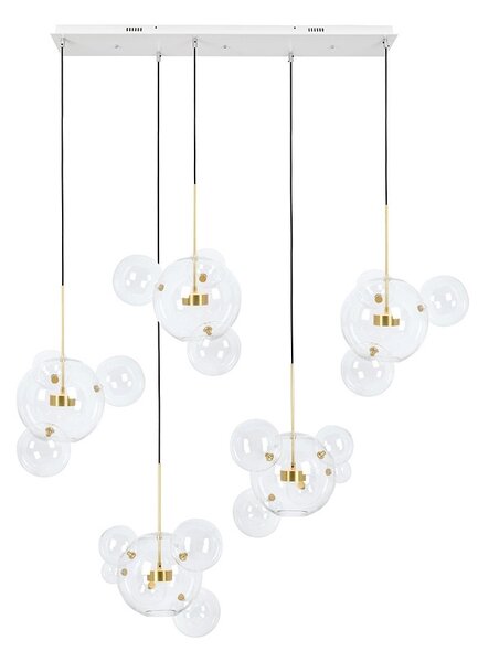 MOOSEE Capri Line 5 LED Függőlámpa Arany Üveggömbökkel