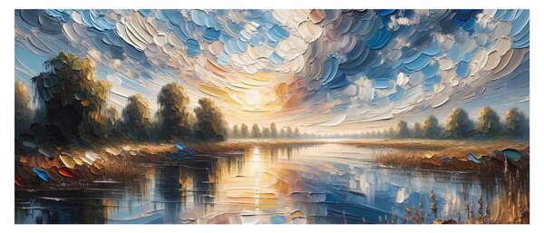 Kép - Napfestmény a víz felett (120x50 cm)