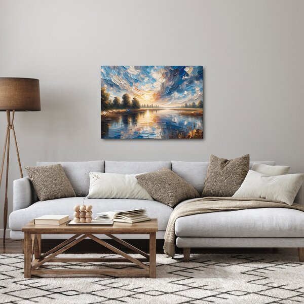 Kép - Napfestmény a víz felett (70x50 cm)