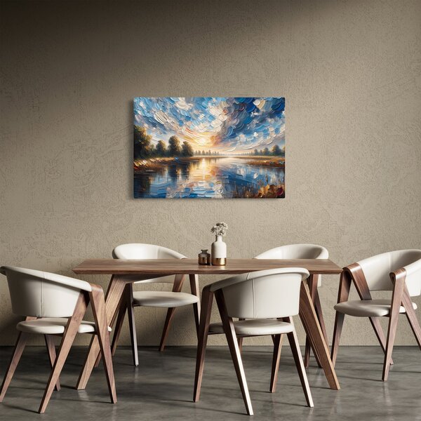 Kép - Napfestmény a víz felett (90x60 cm)
