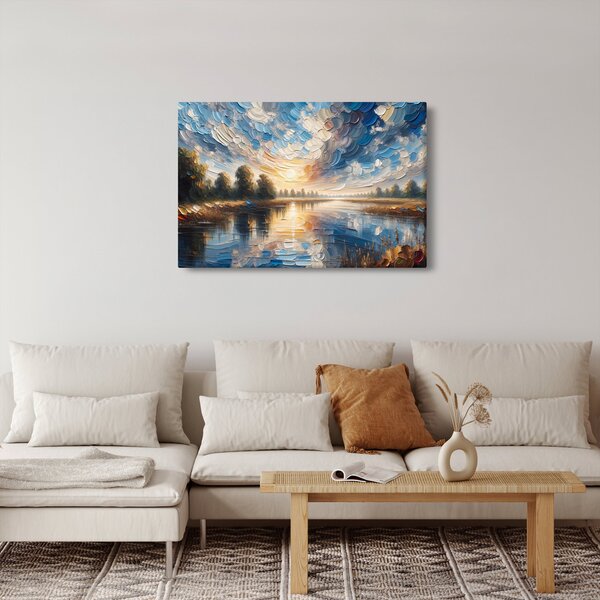Kép - Napfestmény a víz felett (90x60 cm)