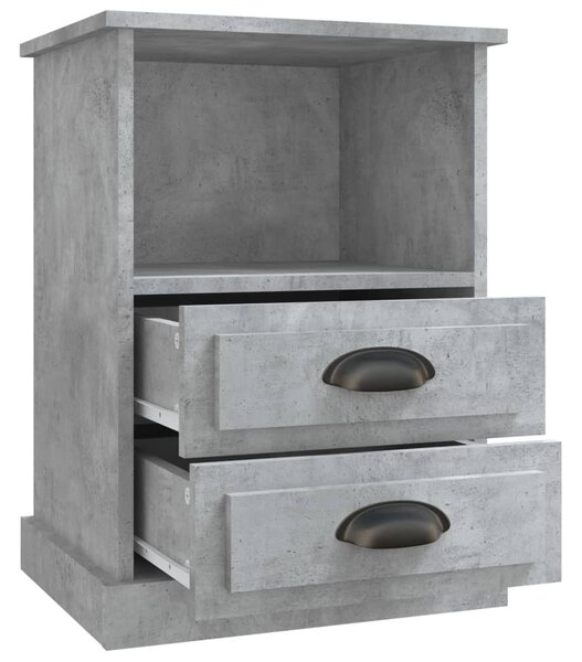 2 db betonszürke éjjeliszekrény 43 x 36 x 60 cm