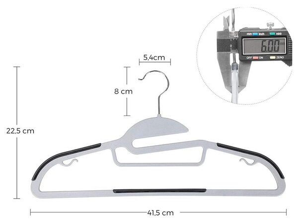 Csúszásmentes vállfa, Műanyag ruhaakasztók, 50 db
