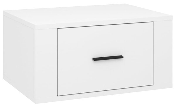 2 db magasfényű fehér fali éjjeliszekrény 50x36x25 cm