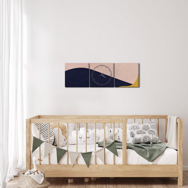 Kép - Akvarell hegyek N⁰2 (órával) (90x30 cm)