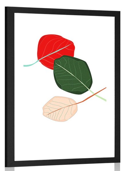 Poszter paszportuval színekkel teli levelek