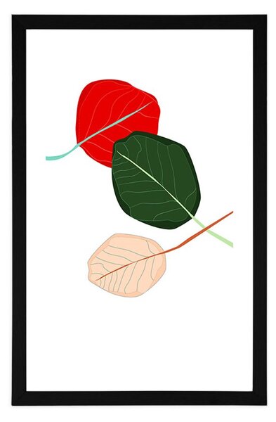 Poszter paszportuval színekkel teli levelek