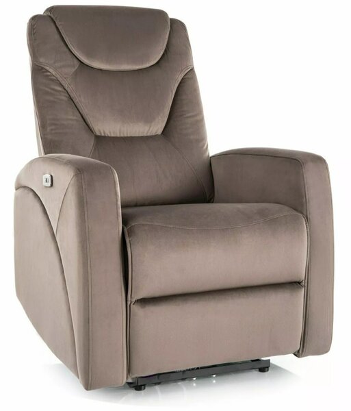 Kronos Velvet Elektromos Relax Fotel Bársony Cappuccino