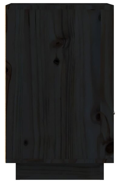 2 db fekete tömör fenyőfa éjjeliszekrény 40 x 34 x 55 cm
