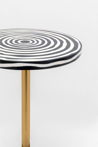 KARE Design Domero Swirl Hipnotikus Mintás Kisasztal Arany