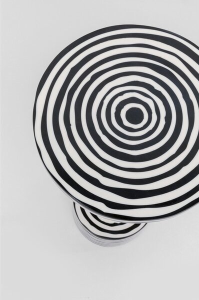 KARE Design Domero Swirl Hipnotikus Mintás Kisasztal Arany