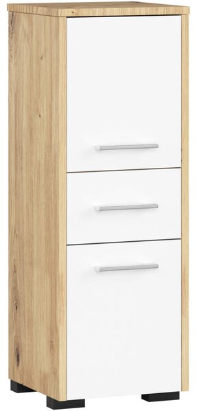 FIN Fürdőszobai Álló Szekrény Artisan Tölgy-Fehér 85cm