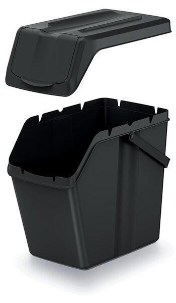 Sortibox Solo Szelektív Hulladékgyűjtő Tároló Edény 25l Fekete, 4db-os csomag