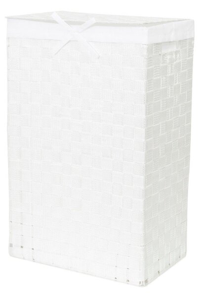 Laundry Basket Linen fehér, fedeles szennyeskosár, magasság 60 cm - Compactor