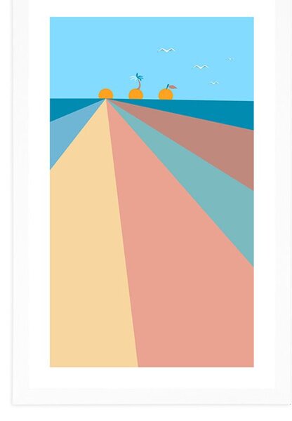 Poszter paszportuval színes strand
