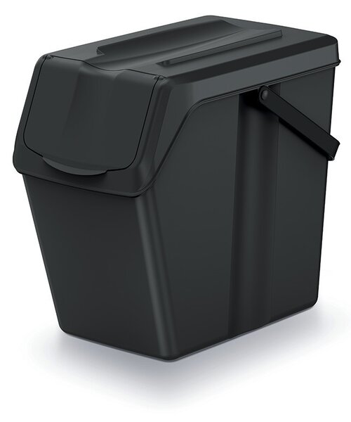 Sortibox Solo Szelektív Hulladékgyűjtő Tároló Edény 25l Fekete, 4db-os csomag