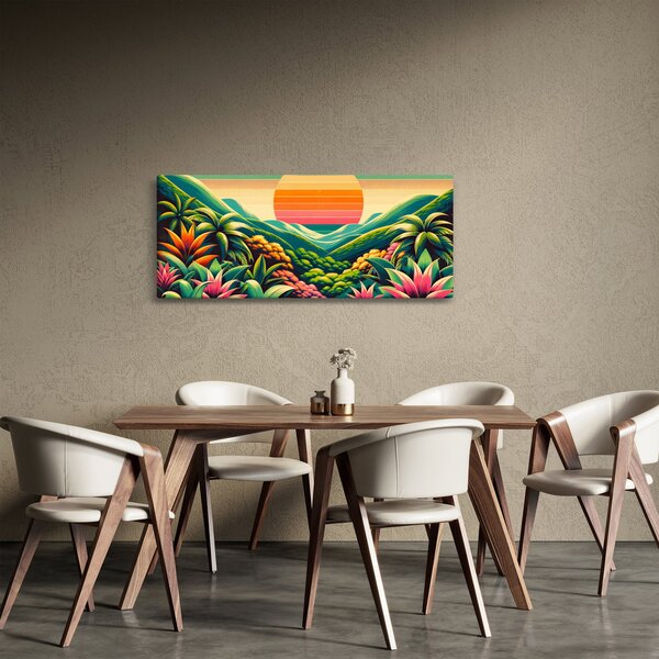 Kép - Színes naplemente (120x50 cm)