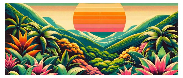 Kép - Színes naplemente (120x50 cm)