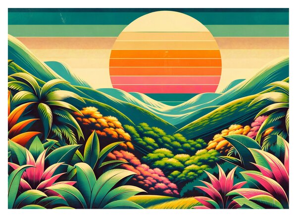 Kép - Színes naplemente (70x50 cm)