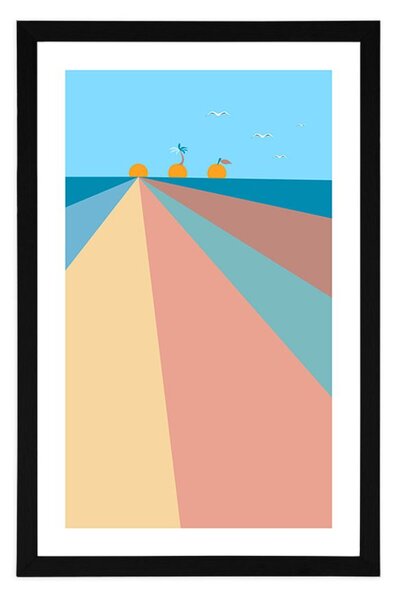 Poszter paszportuval színes strand