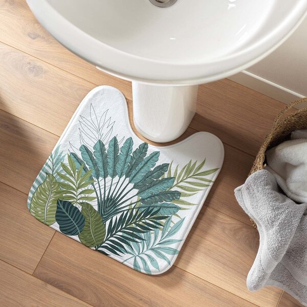 Fehér-zöld fürdőszobai kilépő WC-hez 45x45 cm Panazio – douceur d'intérieur