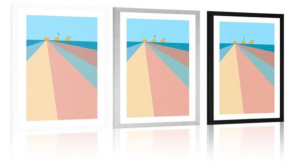 Poszter paszportuval színes strand