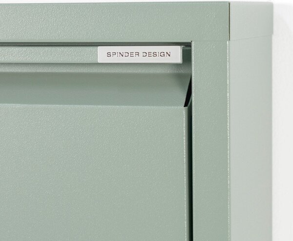 Szürkészöld fém billenő ajtós cipőtartó 75x77,5x22,5 cm Billy – Spinder Design