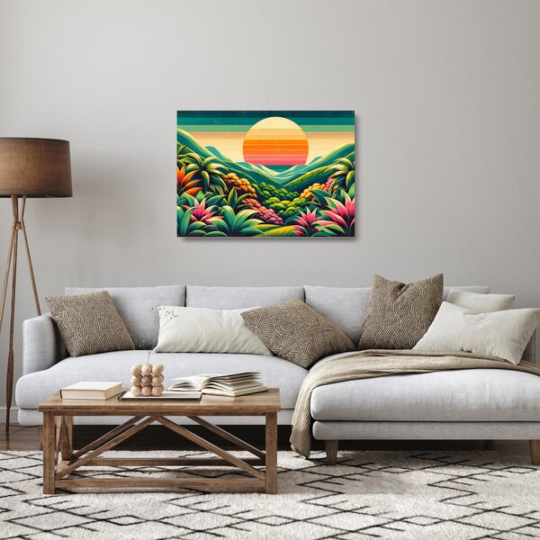 Üveg kép - Színes naplemente (70x50 cm)