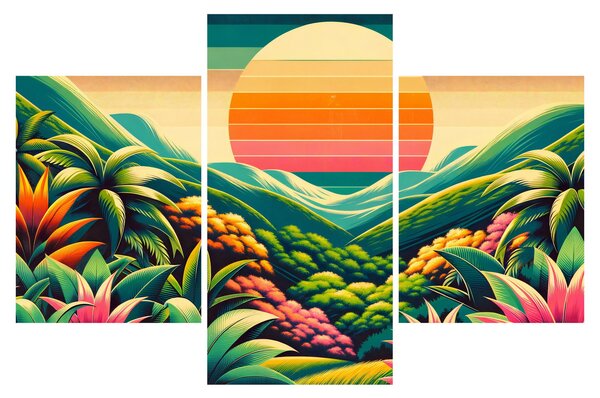 Kép - Színes naplemente (90x60 cm)